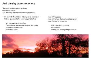 and the day draws to a close