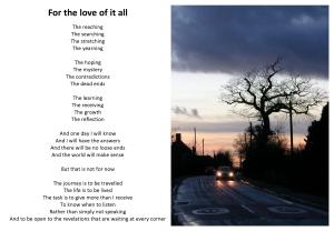 for the love of it all