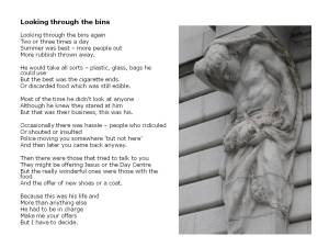 Looking through the bins